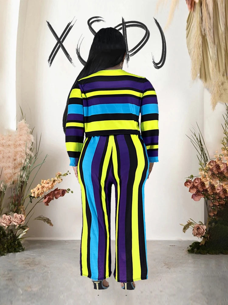 Curvy Woman Clothes Plus Size Autumn 2 Piece Outfit Set Elegant Pants and Blouse Set Ladies Casual Outfits