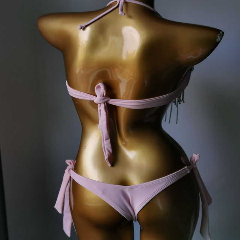 Push Up Gathered Sexy Bikini Luxury Crystal Diamond Women's Swimsuit High-End Rhinestone Tassels Swimwear Biquini