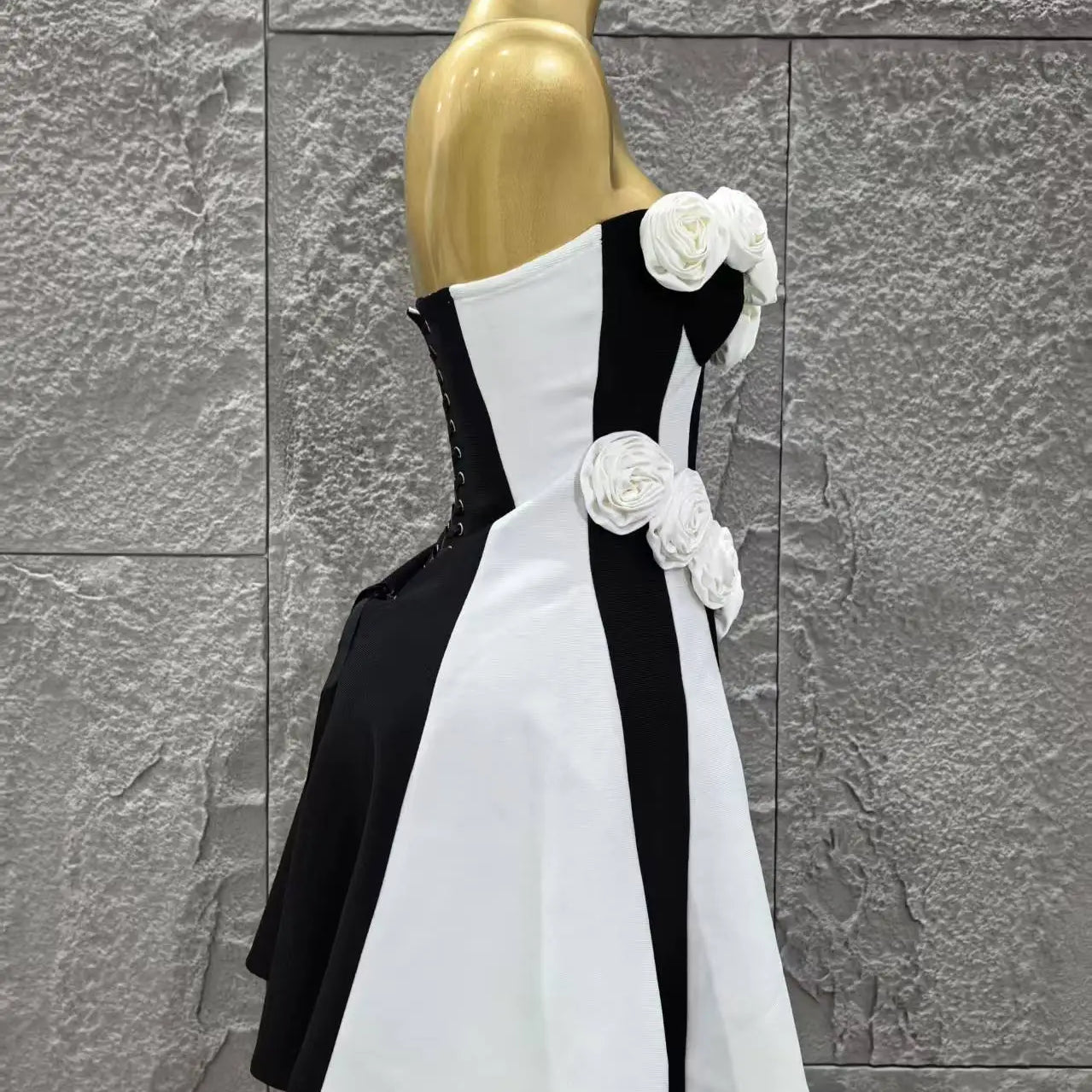 Women Sexy Strapless Florals Bandage A-Line Mini Dress Celebrate Birthday Party Girls' Date Vacation Dress