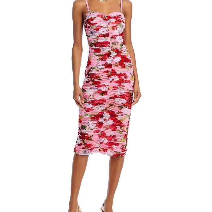 Print Color Women Sleeveless Sexy Strap Bodycon Mid-calf Dress Celebrate Nightclub Party Vacation Birthday Dress Wholesale Mixed Color