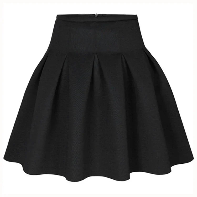 XFPV 2023 Autumn Winter New Arrivals Korean Solid Color Pleated Fluffy A-line Woolen High Waist Short Skirt Female SM956