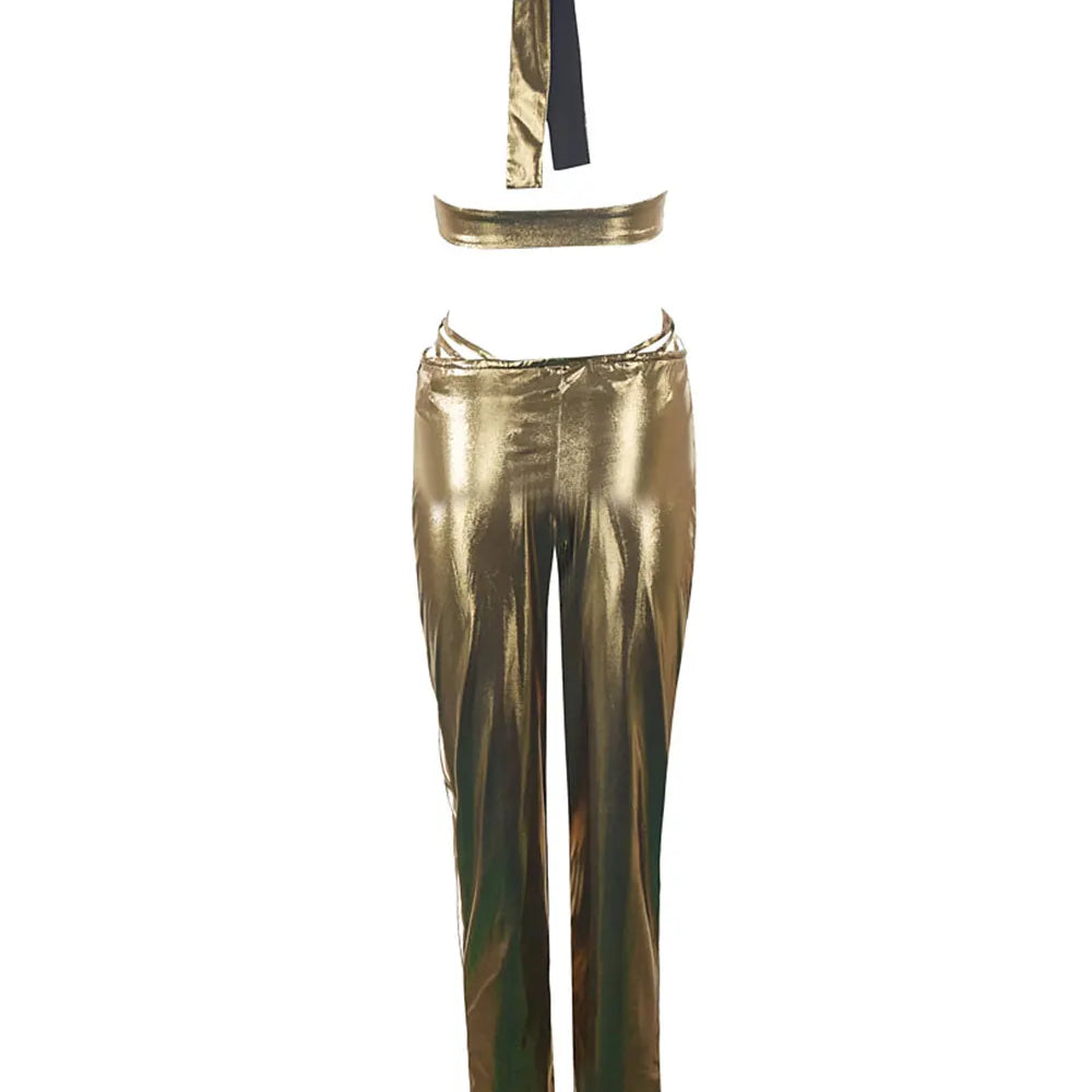 2024 Sexy Women Jumpsuit With Neck Tie Sleeveless Waist Design Tight Fitting Backless Jumpsuit Celebrity Cocktail Party Jumpsuit