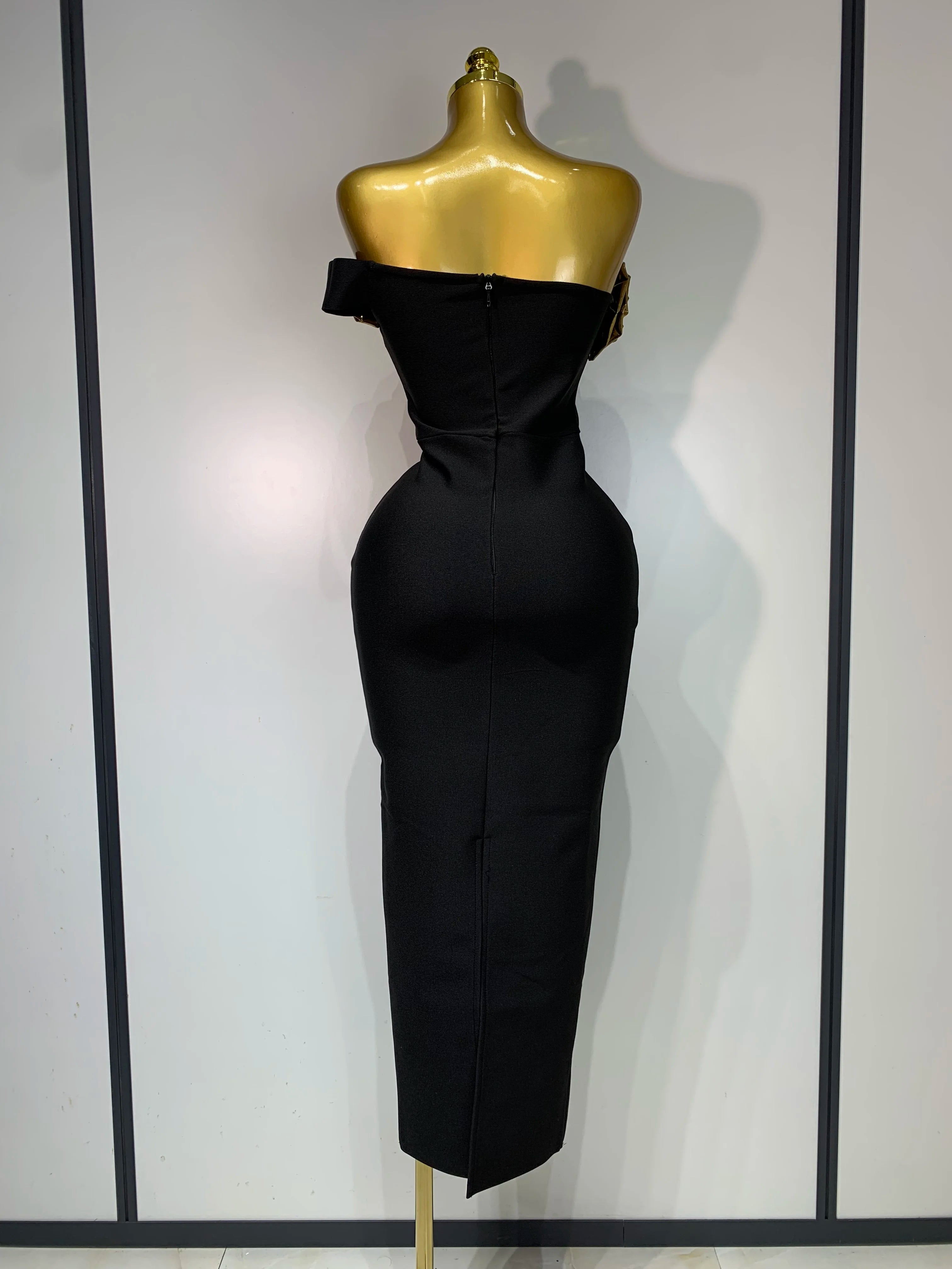 Women Sexy Backless Flower One Shoulder Long Bodycon Bandage Dress 2025 Celebrity Elegant Evening Party Luxury Birthday Dresses