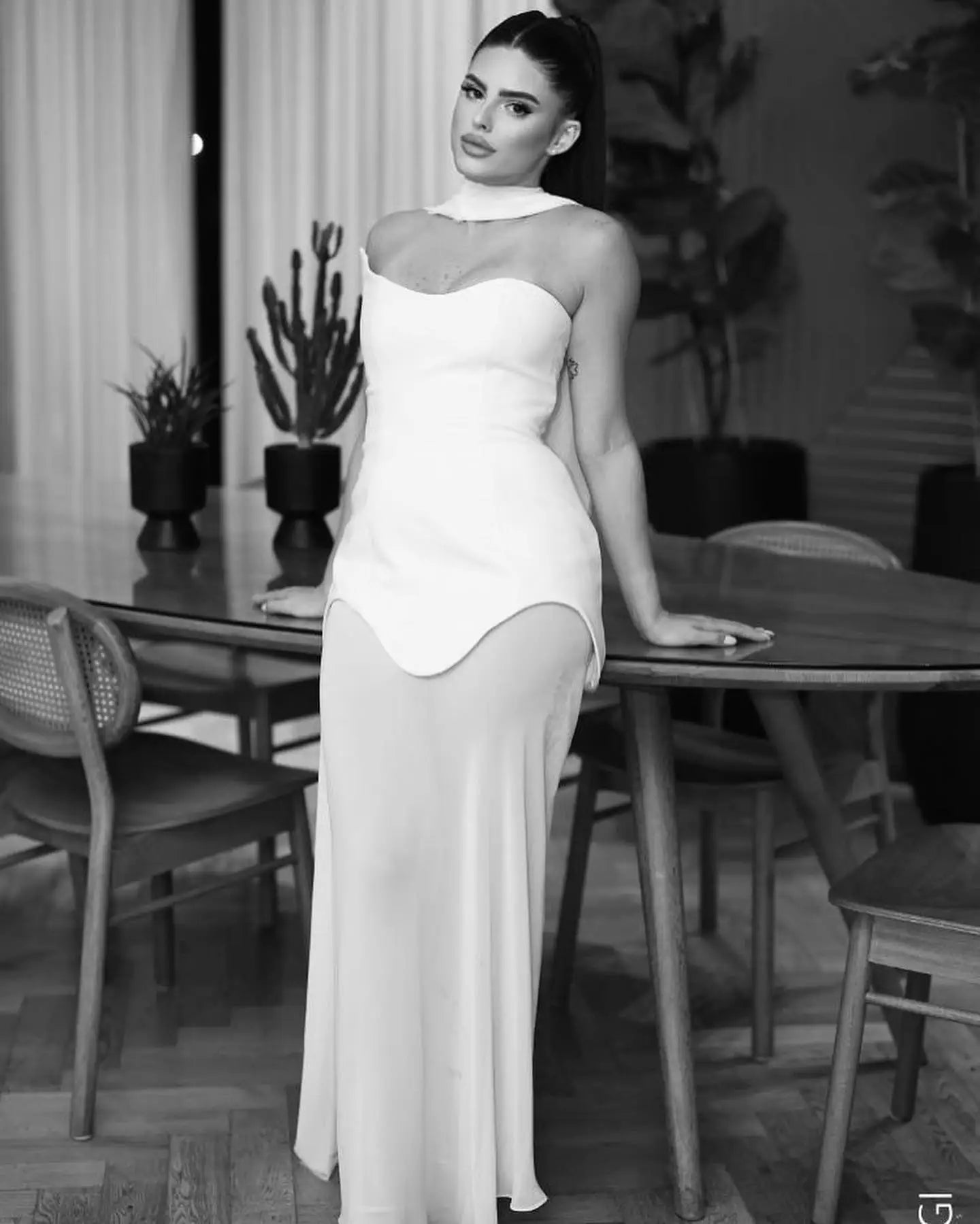 Black White Color Women Sexy Strapless Fashion Bandage Bodycon Long Dress Celebrity Red Carpet Evening Party Dress Vestido