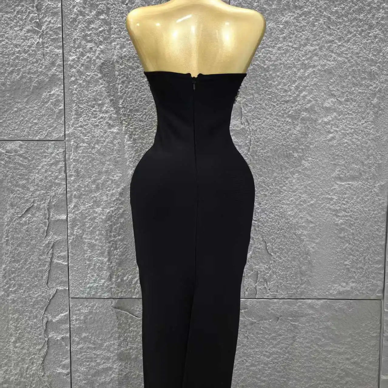 High Women Sexy Strapless Shinning Sequins Bodycon Long Bandage Dress Celebrate Evening Party Cocktail Outfit Vestido