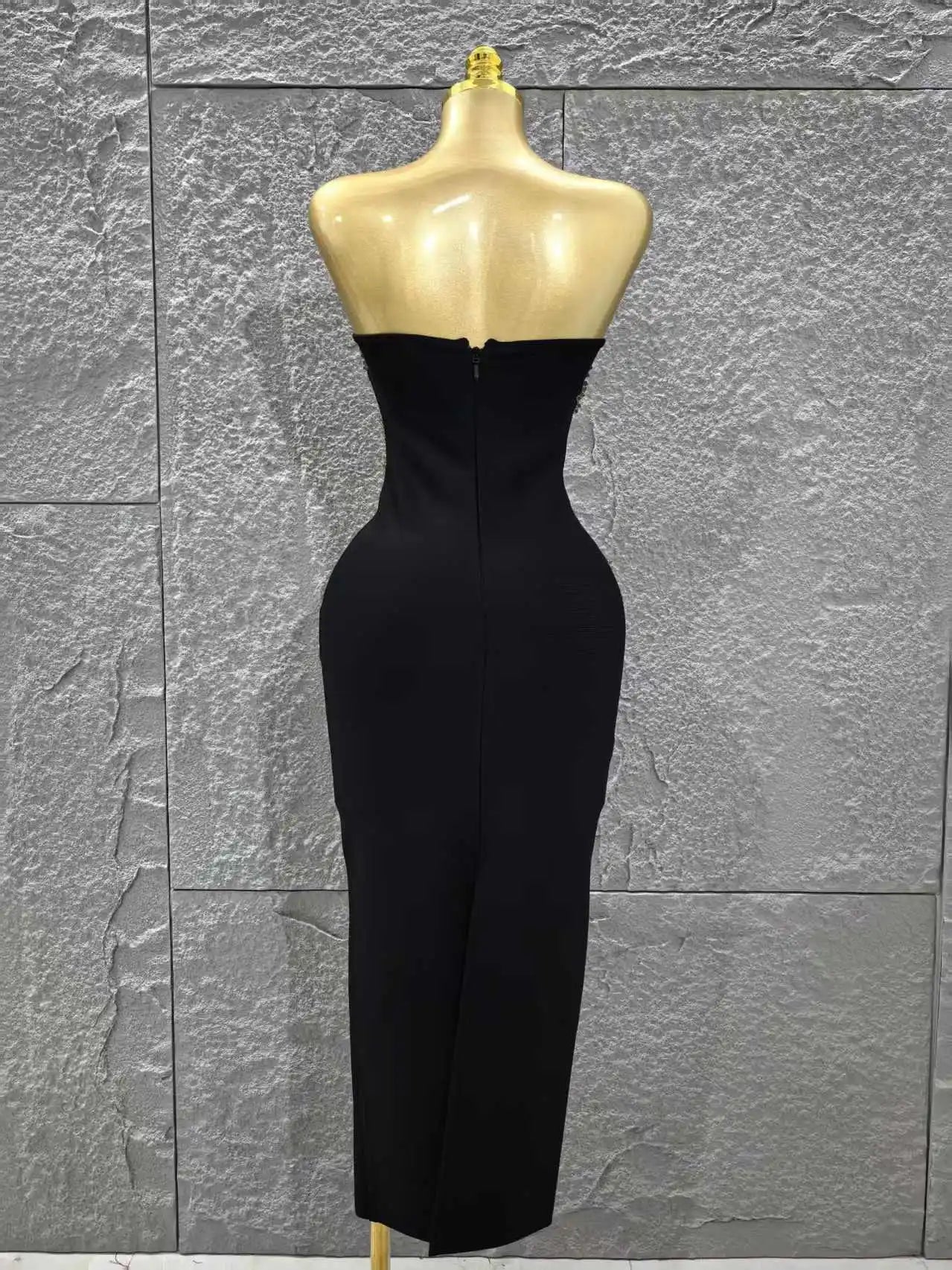 High Women Sexy Strapless Shinning Sequins Bodycon Long Bandage Dress Celebrate Evening Party Cocktail Outfit Vestido