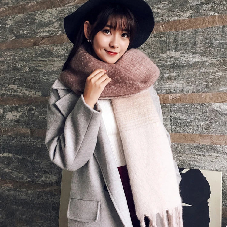 Winter Plaid Vintage Scarf Women Men Preppy Scarves Warm Pashmina Foulard Bufanda Male Mujer Thick Wrap Shawl