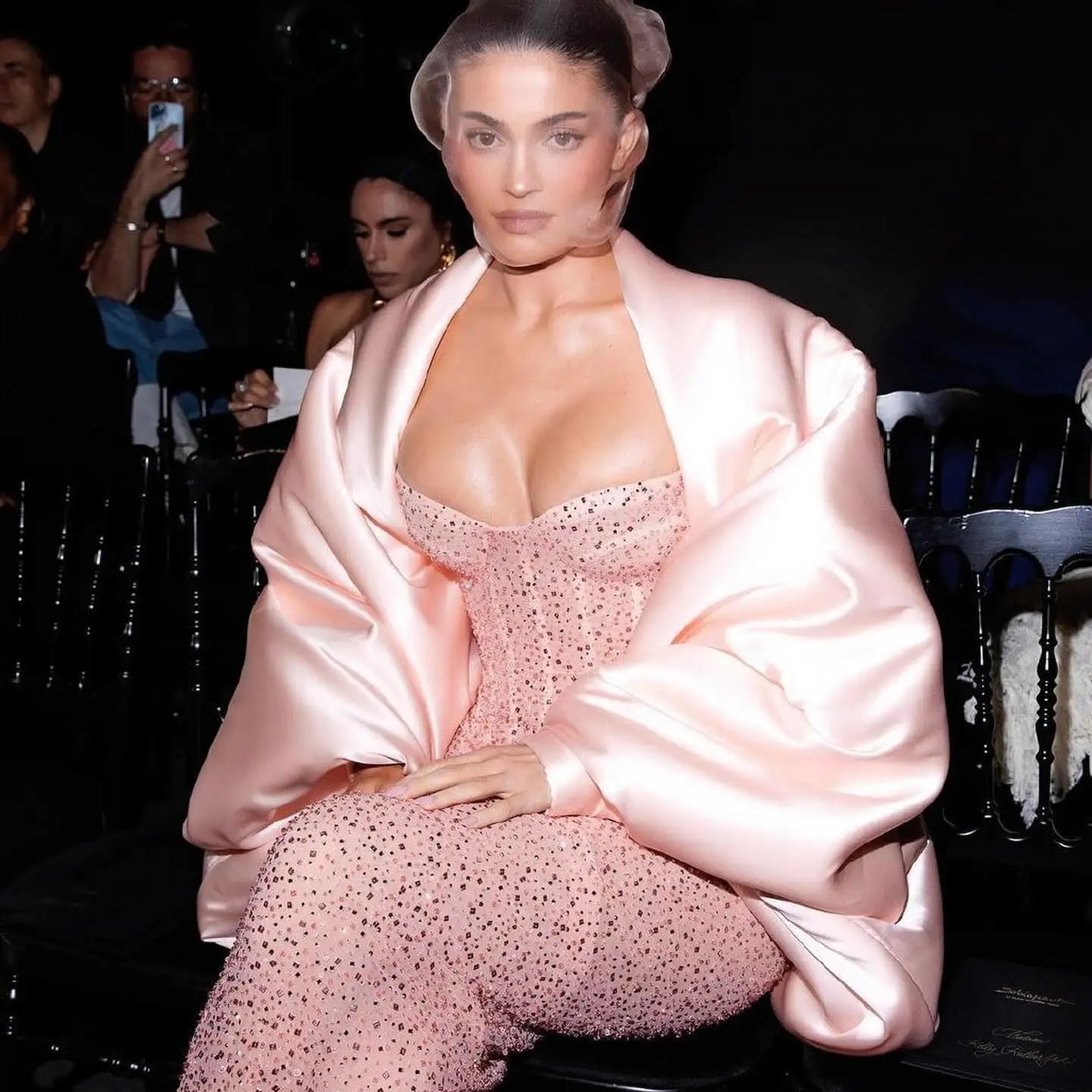 Pink Color Dazzling Diamonds Strapless Ankle Length Evening Dress Woman Birthday Party Dress Celebrity Evening Party Outfit