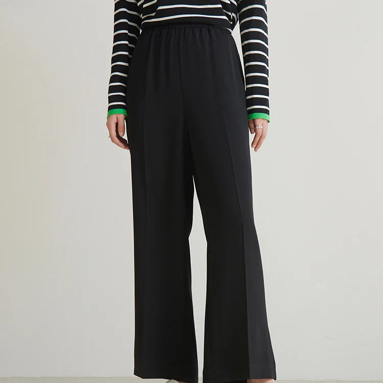 DUSHU Simple Commuting Style Versatile Straight Casual Pants for Women's Spring New High Waisted Long Trousers Female