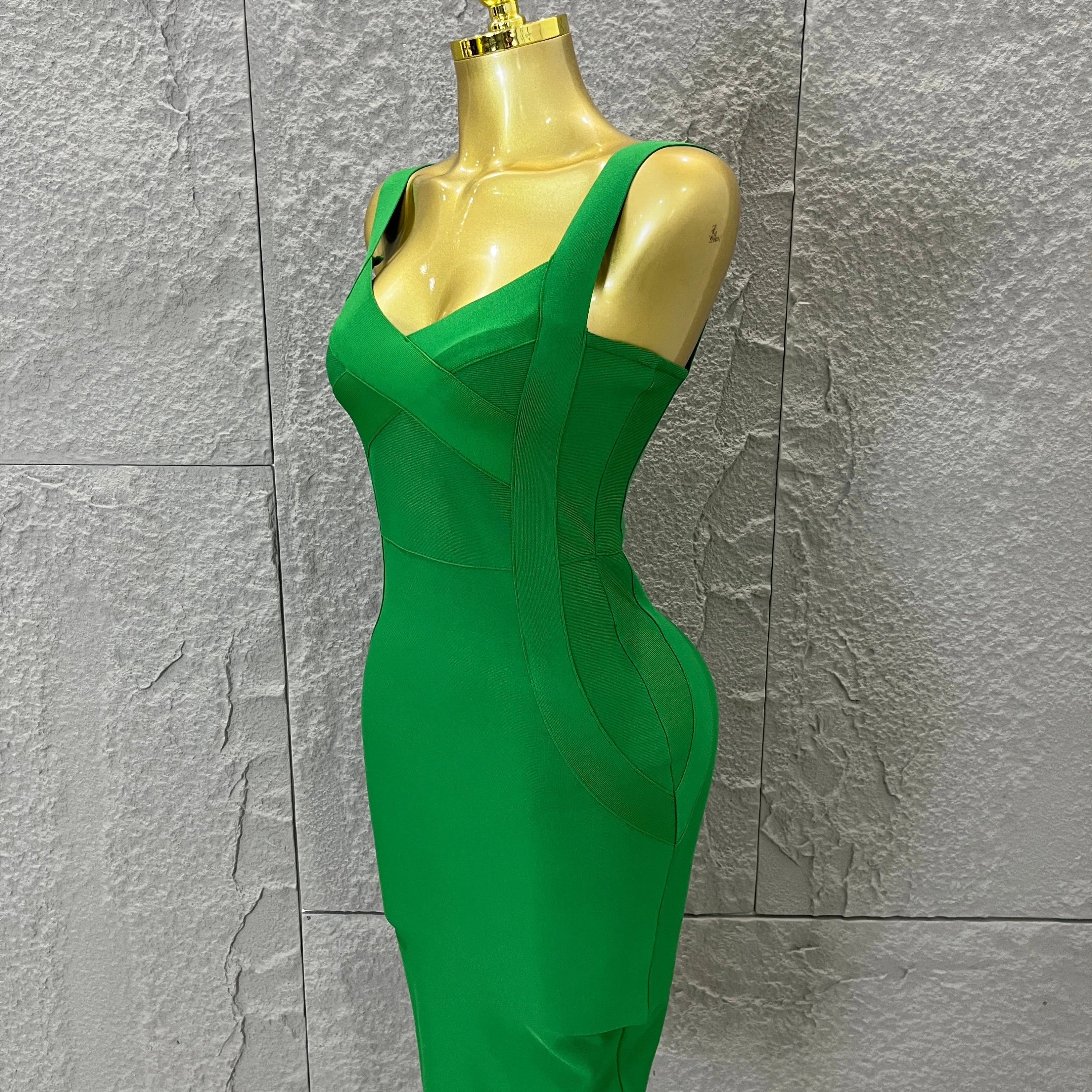 Elegant Sweetheart Neck Bandage Dress Crisscross Bust Slim Fit Midi Evening Banquet Formal Dinner Wedding Guest Cocktail Outfit