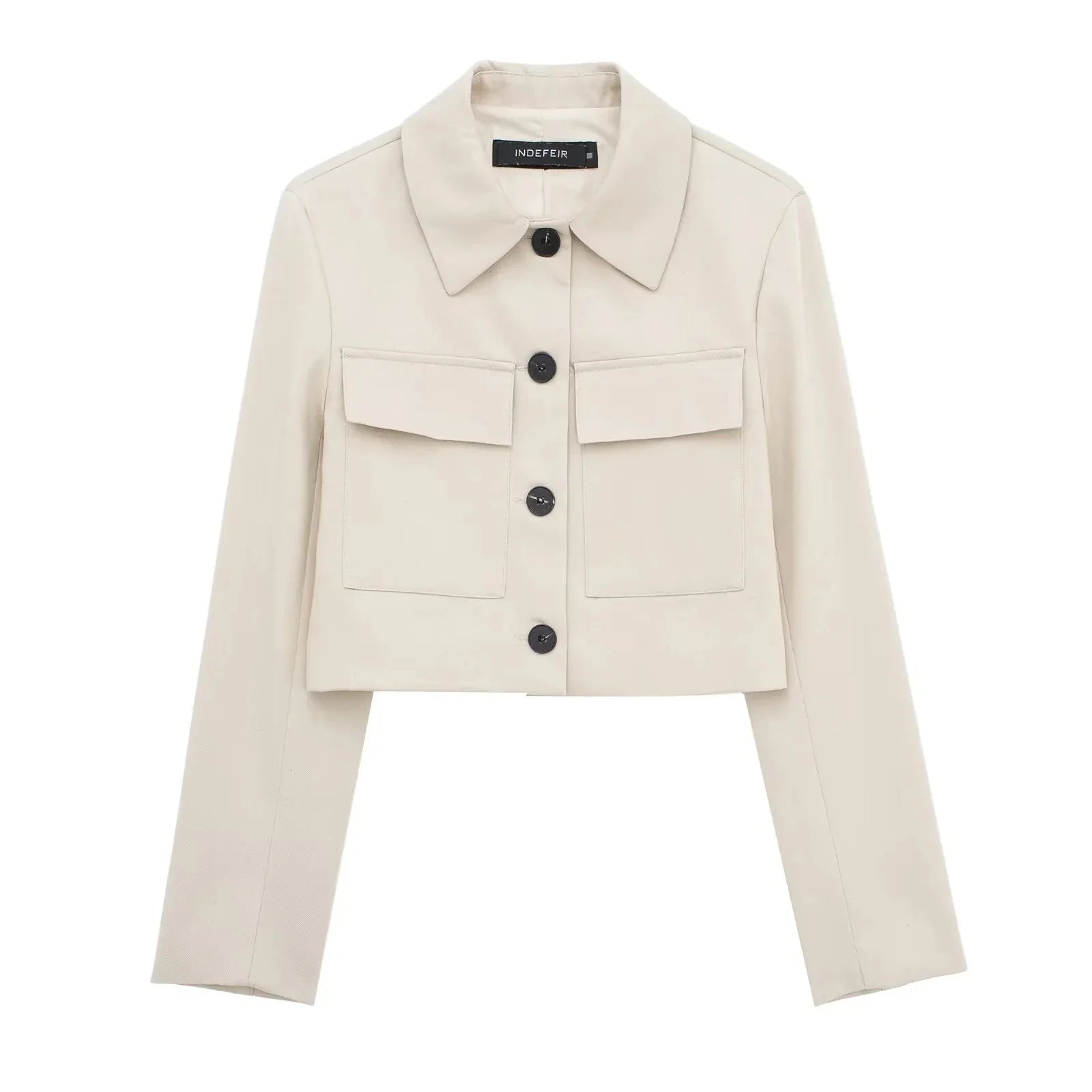 TRAF Spring Women's Fashion Beige Blazer Suit Single Breasted Jacket Women's High Waist Casual Baggy Pants 2-piece Set khaki top