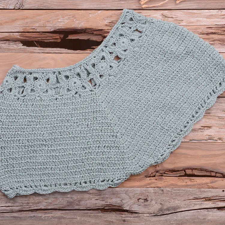 Bikini 2022 knitting Swimsuit Crochet Bikini Bohemia Style Off Shoulder High Neck Bathing Beach Bikinis Handmade Crochet Bikini Lake Green Bottom