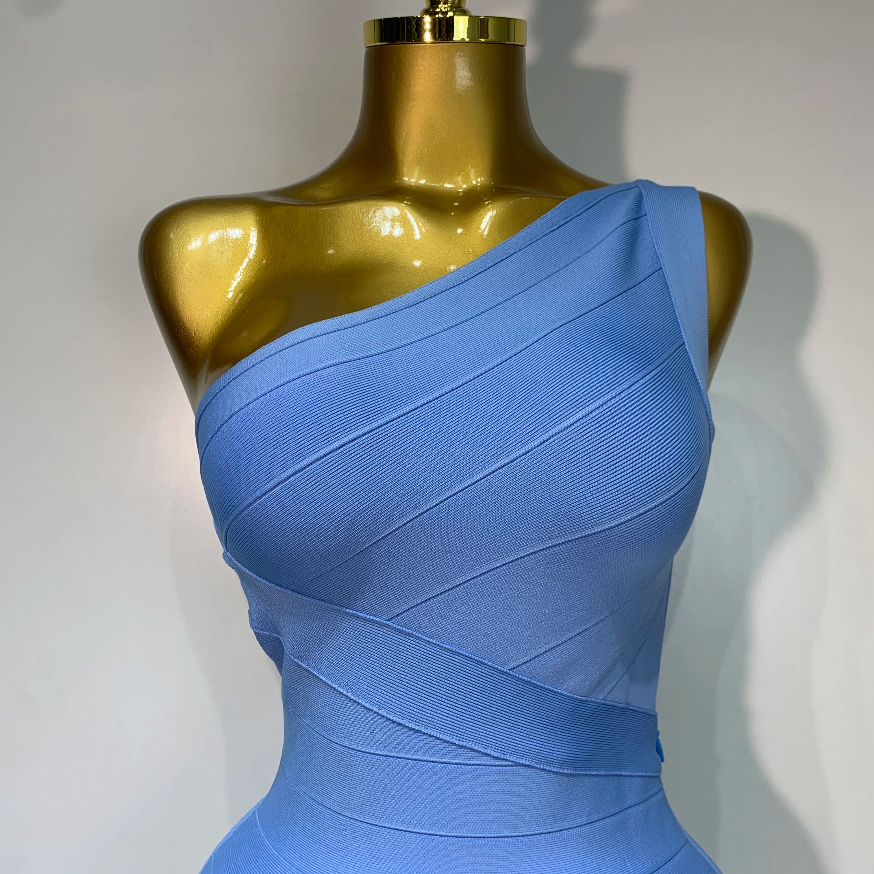 Women Bodycon Bandage Dress One Shoulder Sleeveless Sexy Backless Dress Cocktail Evening Party Vestidos Luxury Birthday Dresses