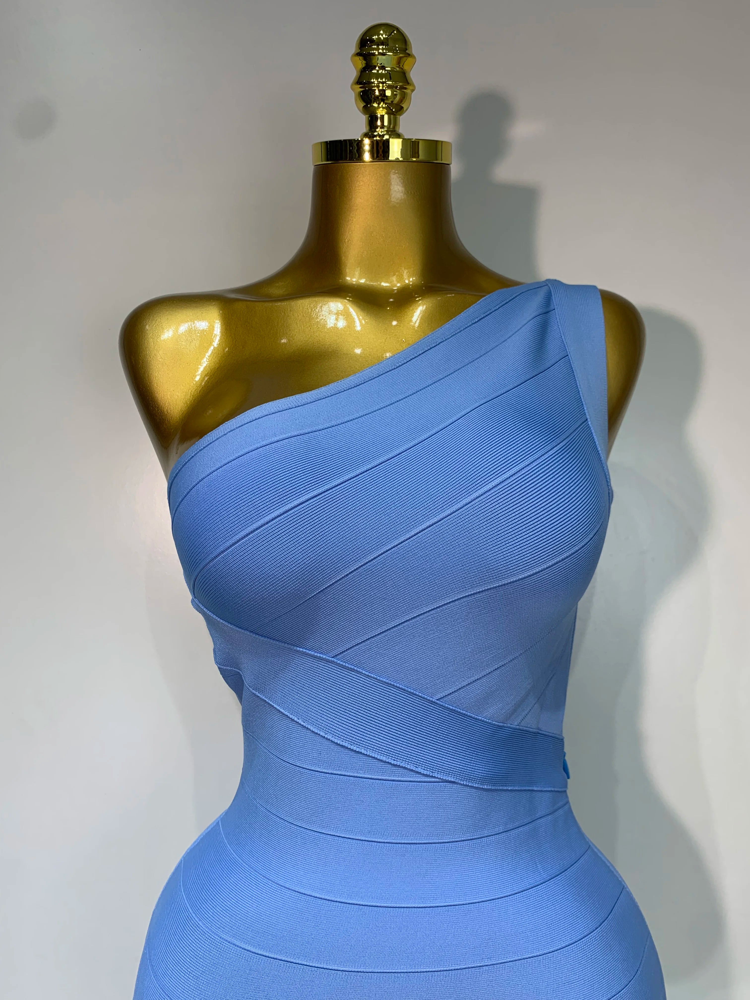 Women Bodycon Bandage Dress One Shoulder Sleeveless Sexy Backless Dress Cocktail Evening Party Vestidos Luxury Birthday Dresses