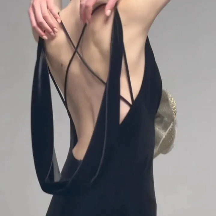 Women Sleeveless Sexy V-Neck Golden Florals Bodycon Long Dress Backless Vintage Evening Party Celebrate Dress