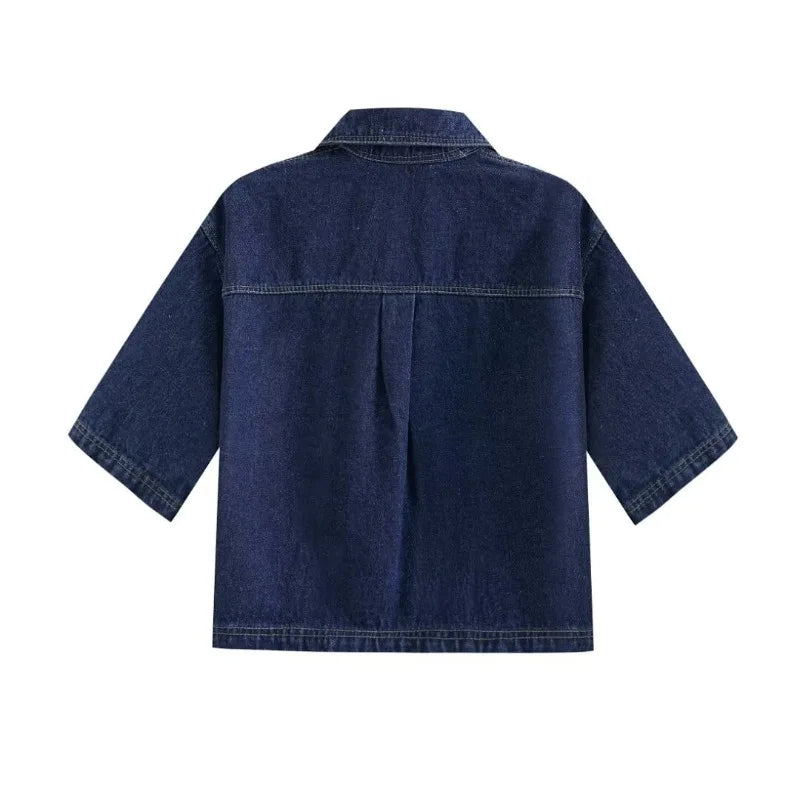 TRAF ZR Demin 2 Piece Short Sets Women Vacation Outfits Summer Y2k Vintage Women's Spring Suits Loungwear Set Tracksuit