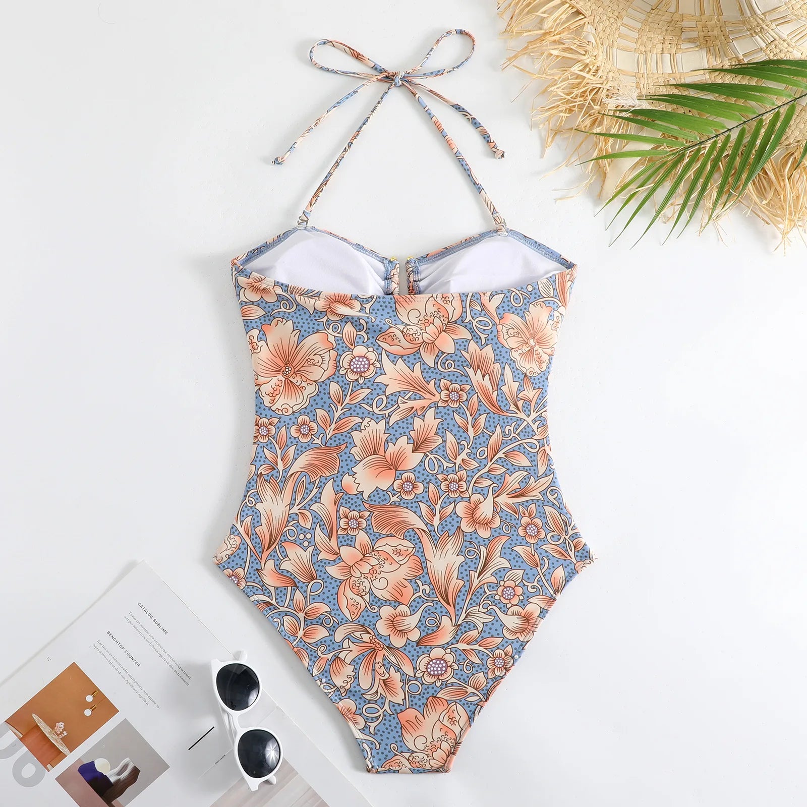 Print Sexy Retro One-piece Women's Swimsuit Set Cover Belly Slimming Swimsuit Vacation Bodysuit Monokini Beachwear Skirt