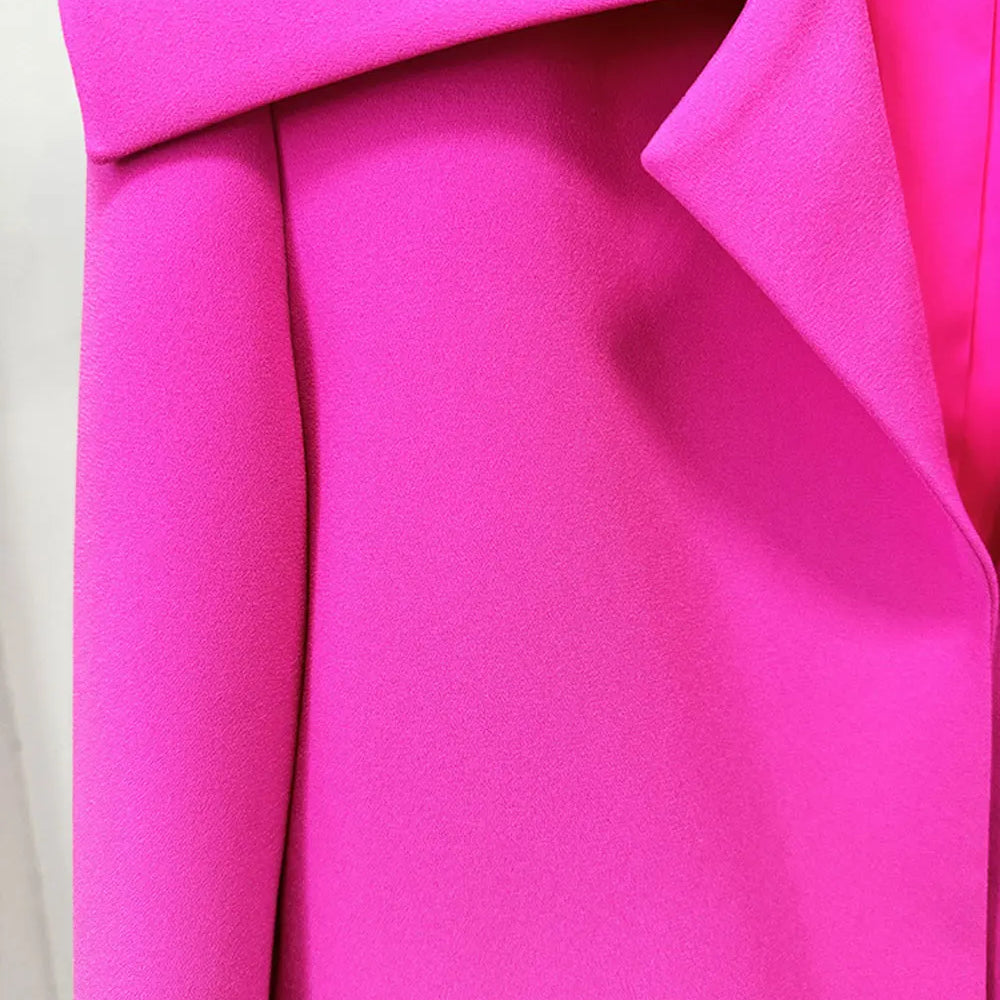 2024 Elegant Women's Light Luxury Suit Pants Set with Large Collar Long Sleeve Slim Fit Short Suit Coat and Pants Two Piece Set