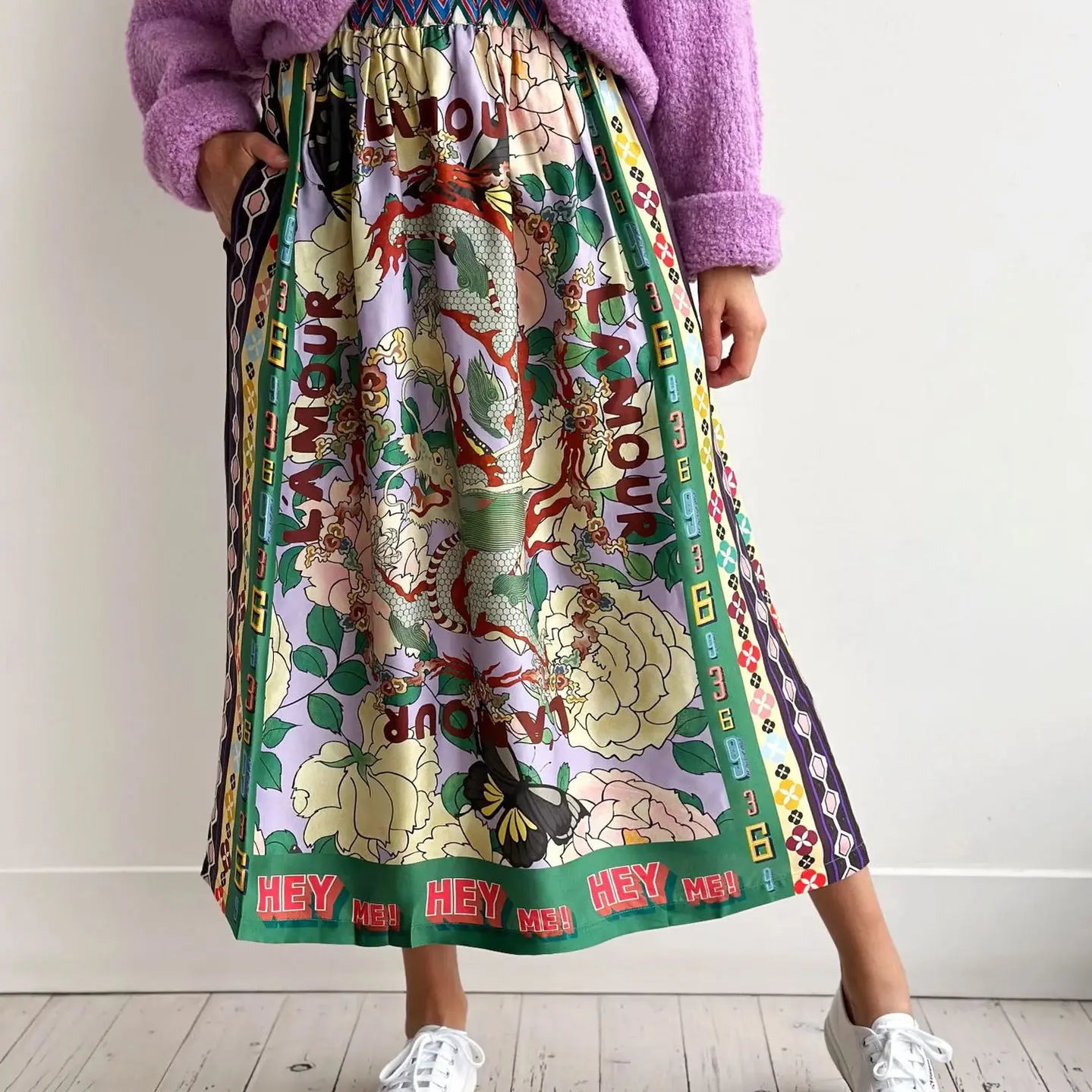 Big Hem New Fashion Versatile Irregular Half Printed Skirt Holiday Beach Women Y2k Streetwear Summer Fairycore Streetwear print-1