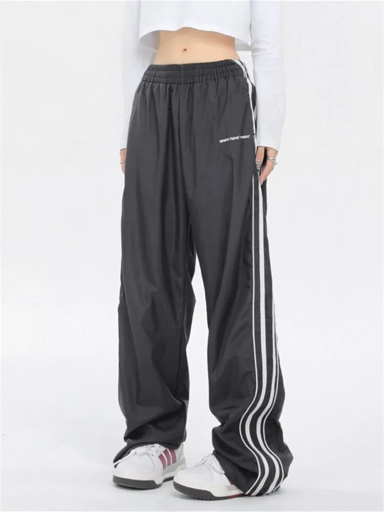 Y2K 女性ストリート Techwear 貨物韓国原宿パラシュートトラックパンツ男性ハイテクスウェットパンツワイドレッグジョガーズボン服