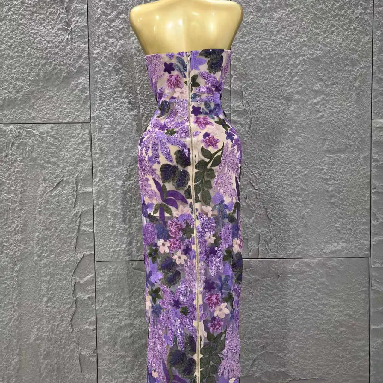 Women Sexy Strapless Embroidery Bodycon Long Dress Celebrate Evening Party Vacation Girls' Birthday Outfit