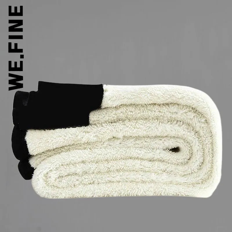 We.Fine Winter Women Thicken Warm Leggings Thick Velvet Fleece Pants High Waist Female Thermal Leggins Cold Resistant Pants