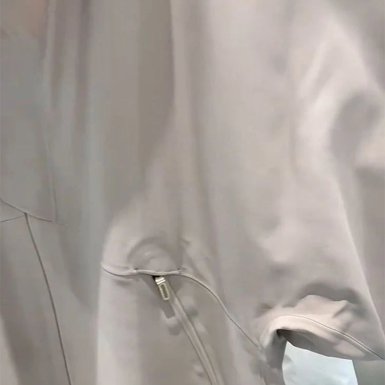 Lautaro-Waterproof Windproof Jacket for Women, Windbreaker with Hood, Zipper, Long Sleeve, Luxury Designer Clothing, Spring 2025