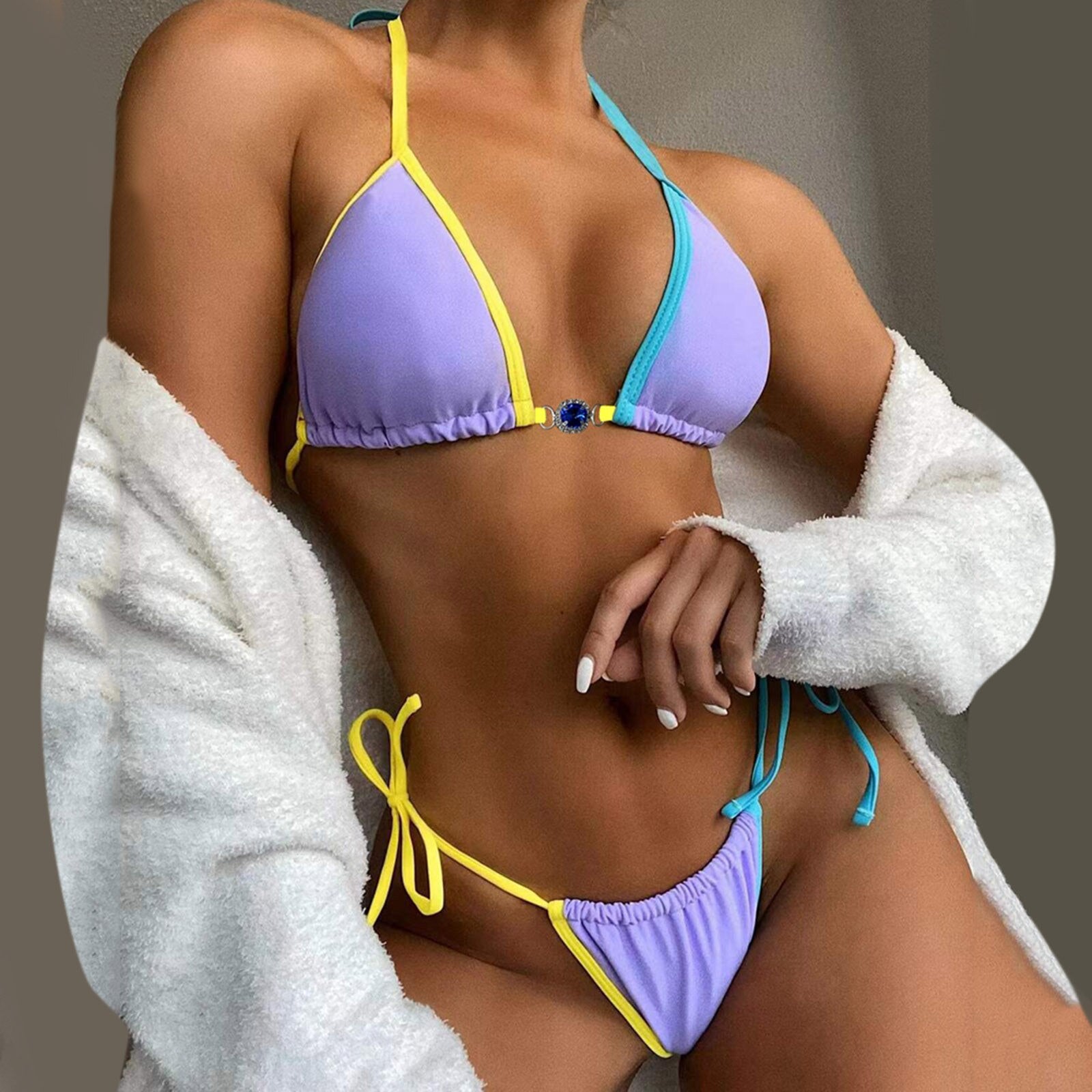 Swimwear Women Bandeau Bandage Bikini Set Push Up Brazilian