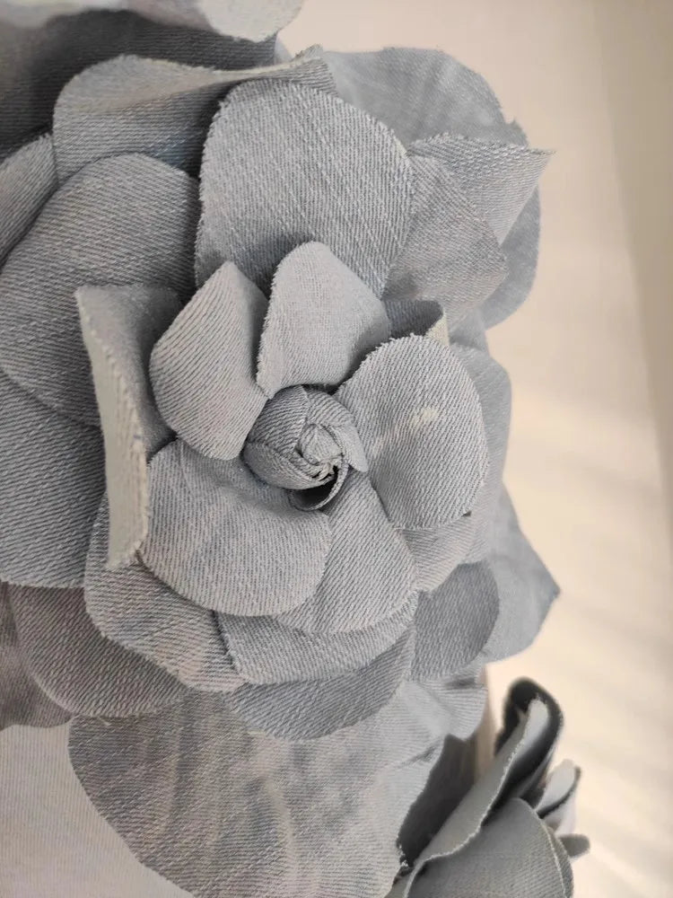 French Elegant Solid 3D Appliques Flower Patchwork Slimming Dress For Women Slash Neck Sleeveless Tunic Vestidos Female Clothing