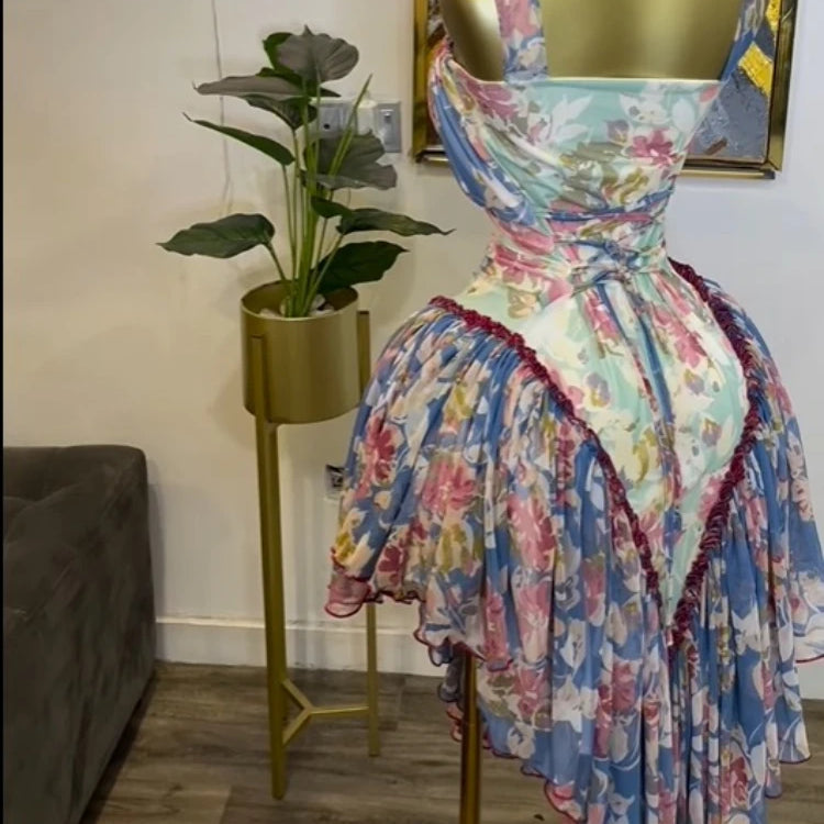 GLCMYAYA Women Patchwork Strap with Scarf A-line Maxi Long Dress 2025 Female Vacation Holiday Party Birthday Dresses Vestidos