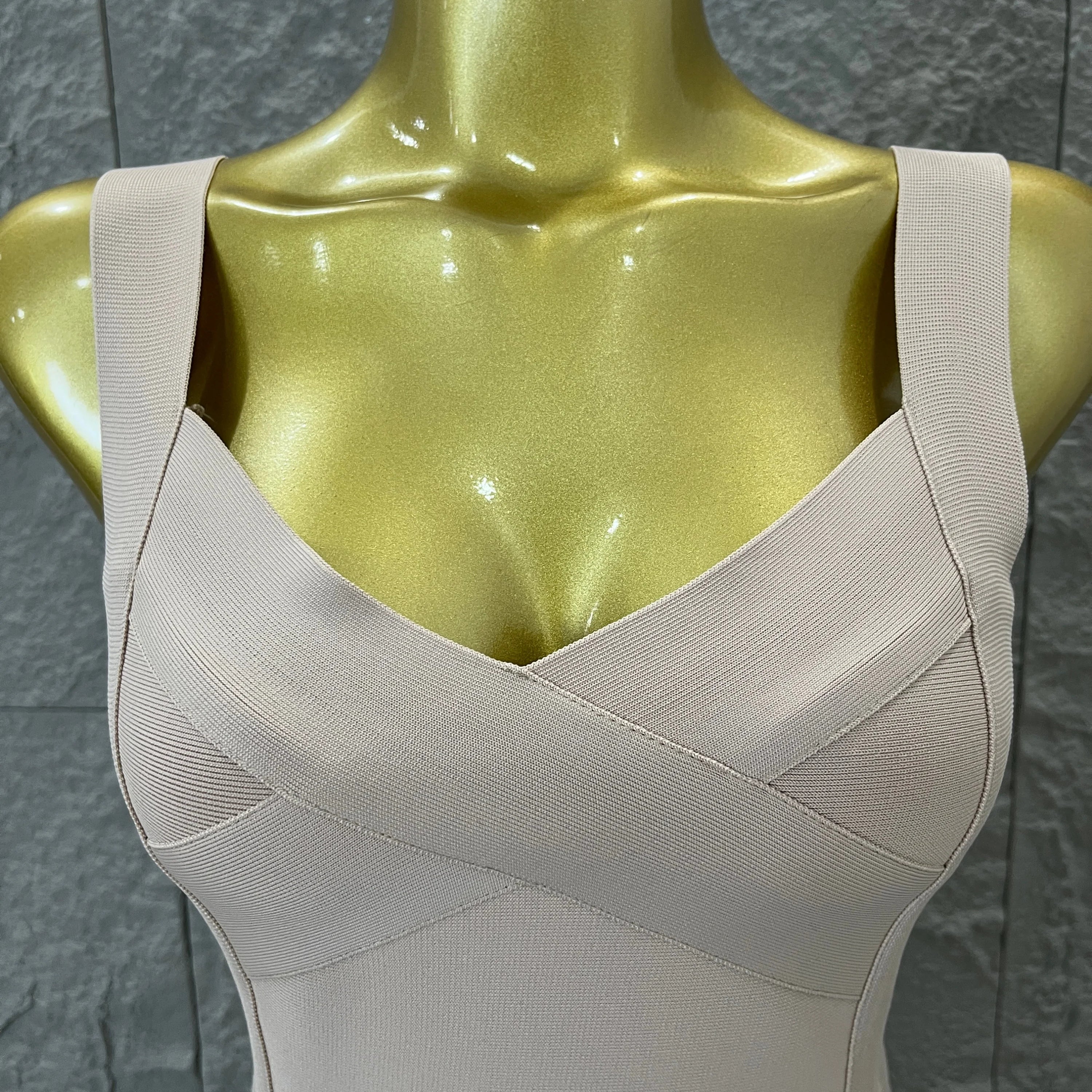 Elegant Sweetheart Neck Bandage Dress Crisscross Bust Slim Fit Midi Evening Banquet Formal Dinner Wedding Guest Cocktail Outfit