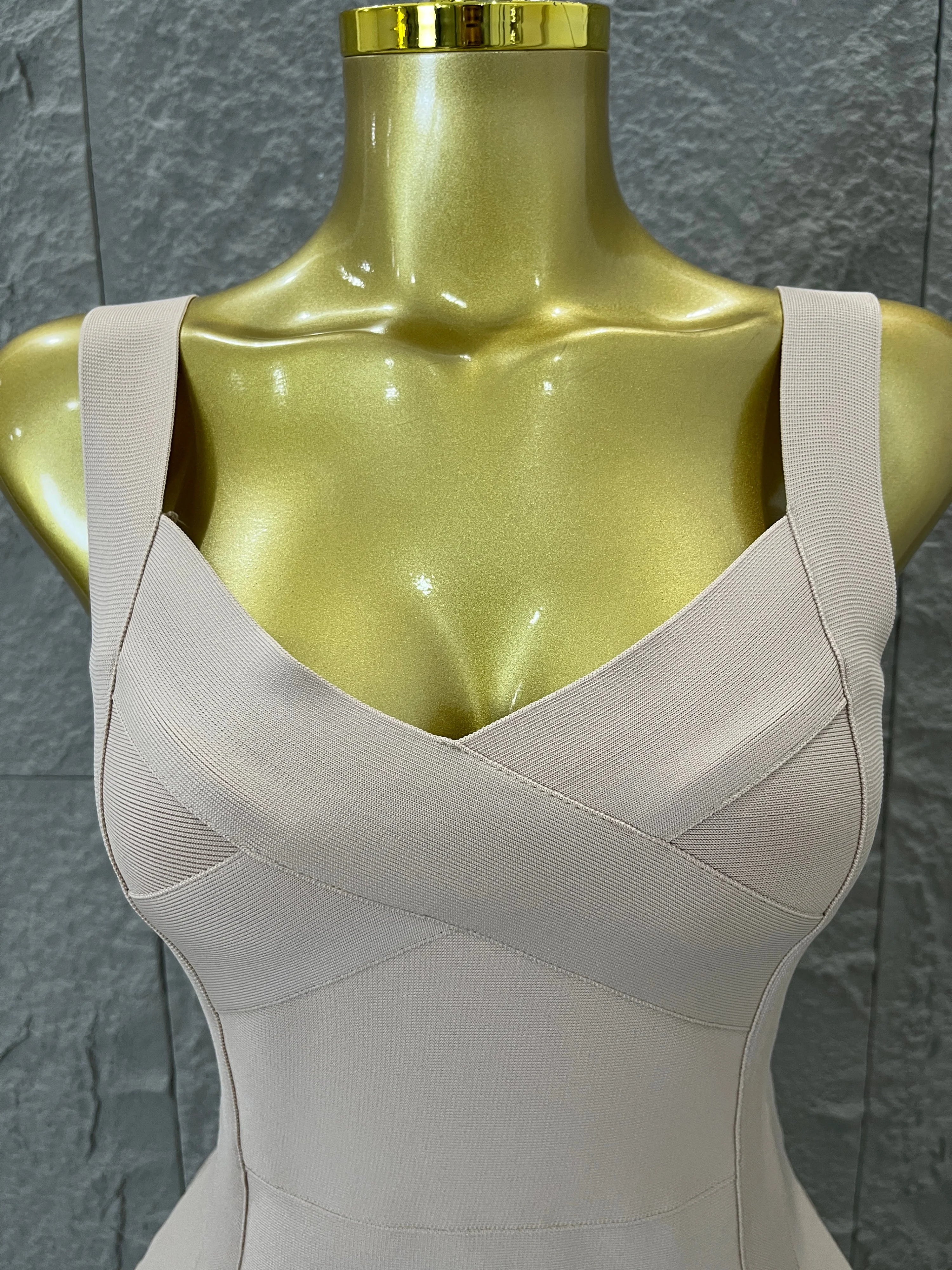Elegant Sweetheart Neck Bandage Dress Crisscross Bust Slim Fit Midi Evening Banquet Formal Dinner Wedding Guest Cocktail Outfit