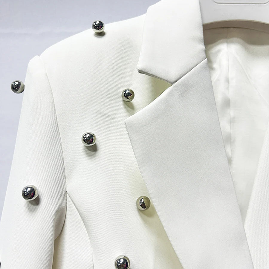 Solid Slimming Spliced Bead Fashion Short Jackets for Women Lapel Long Sleeves Temperament Jacket Female Clothing