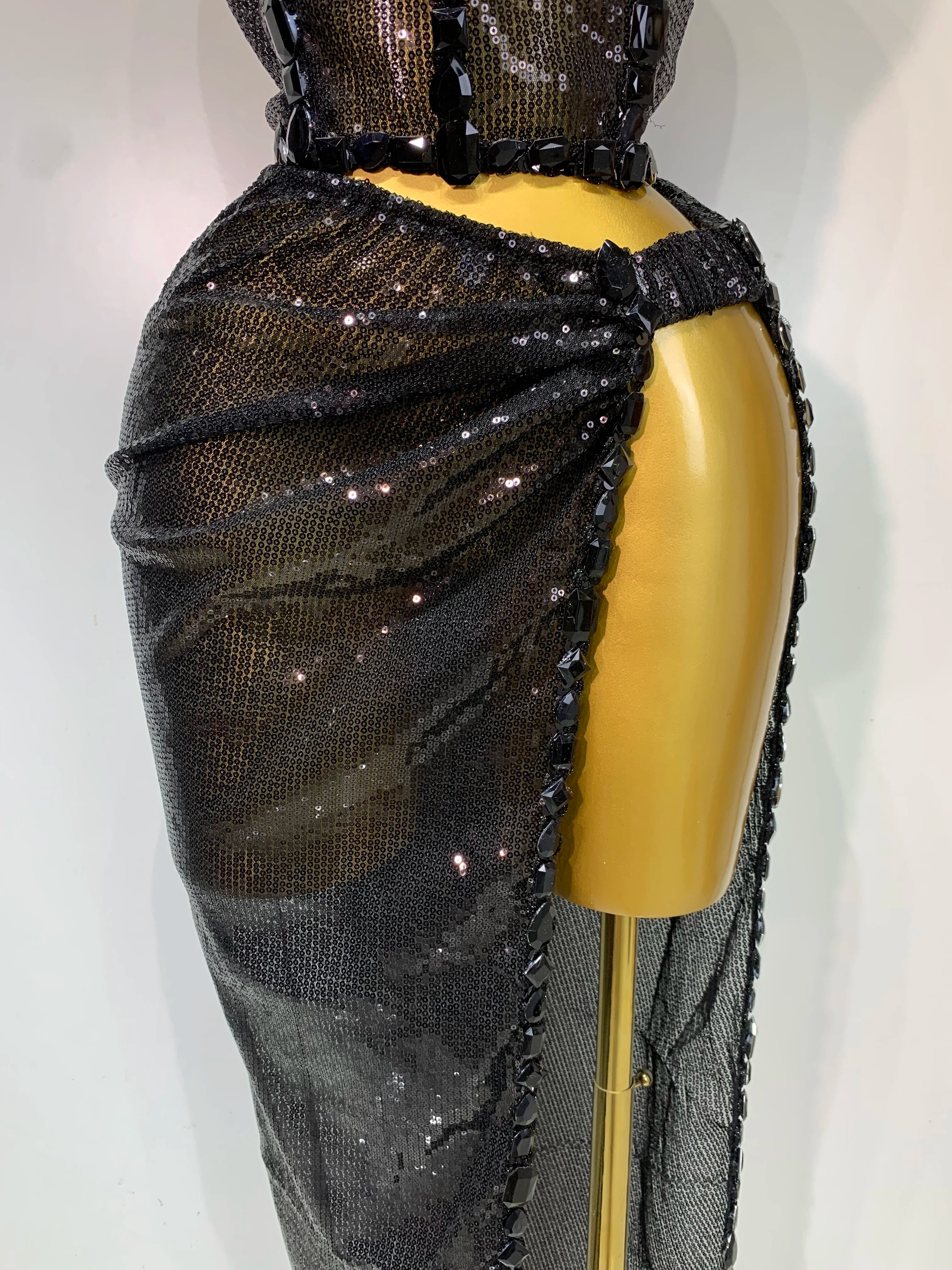 Sexy Shiny Diamond Two Piece Set 2025 Women Evening Celebrate Festival Luxury Birthday Party Nightclub Singer Stage costume