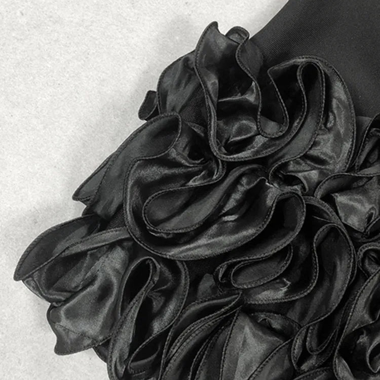 Women Celebrity Sexy Long Sleeve Diamonds Feather Beading Black Mini Bandage Dress 2025 Elegant Evening Club Party Outfit