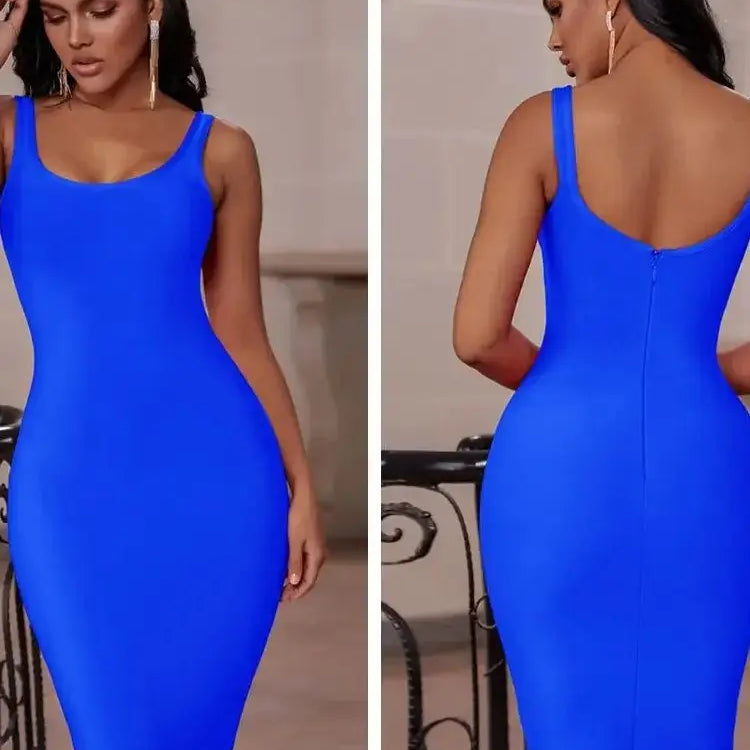 Purple Bandage Dress for Women 2021 Summer Bodycon Dress Green Blue Sexy Club Party Dress evening birthday outfits Blue