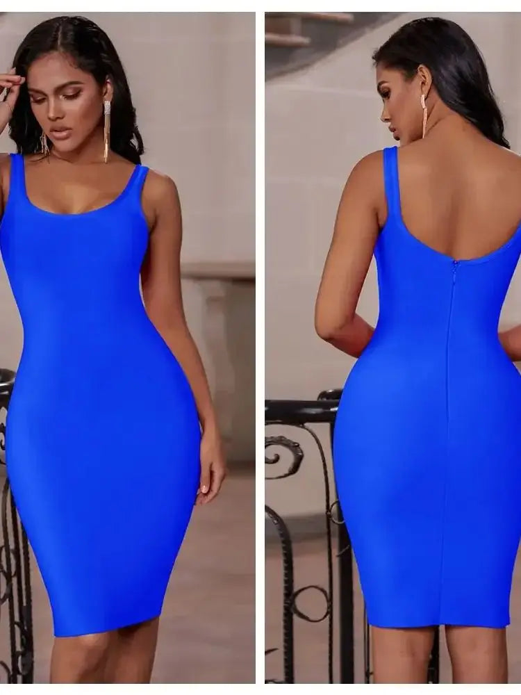 Purple Bandage Dress for Women 2021 Summer Bodycon Dress Green Blue Sexy Club Party Dress evening birthday outfits Blue