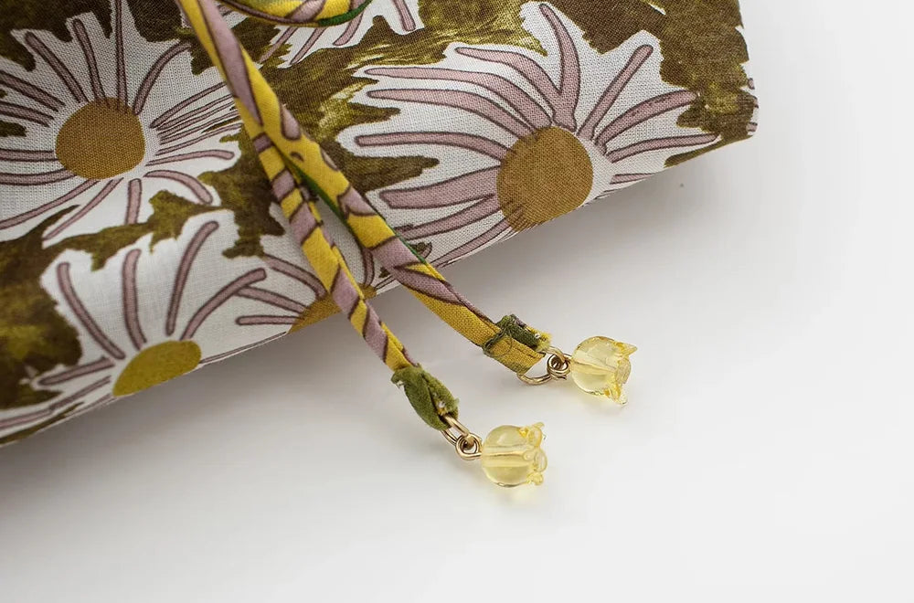 TRAF Women Fashion Printed Pleated Midi Skirt Vintage High Elastic Waist With Drawstrings Female Skirts Mujer casual clothes