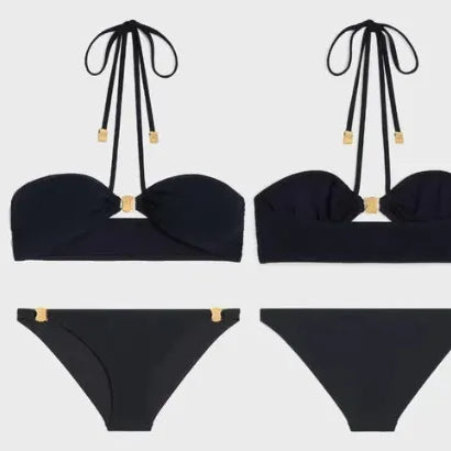 Women Black Triangle Bikini Ins Design Luxury Swimwear Fashion Beach Summer Swim Wears 2302