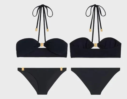 Women Black Triangle Bikini Ins Design Luxury Swimwear Fashion Beach Summer Swim Wears 2302