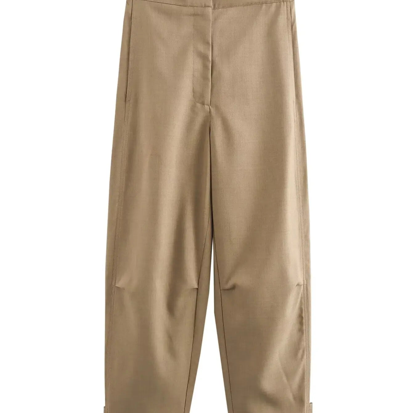 TRAF ZR Set of Two Pieces for Modern Women Khaki Sets for Women 2 Pieces Elegant Minimalist Korean Style Set Cozy Sets only 1 pants