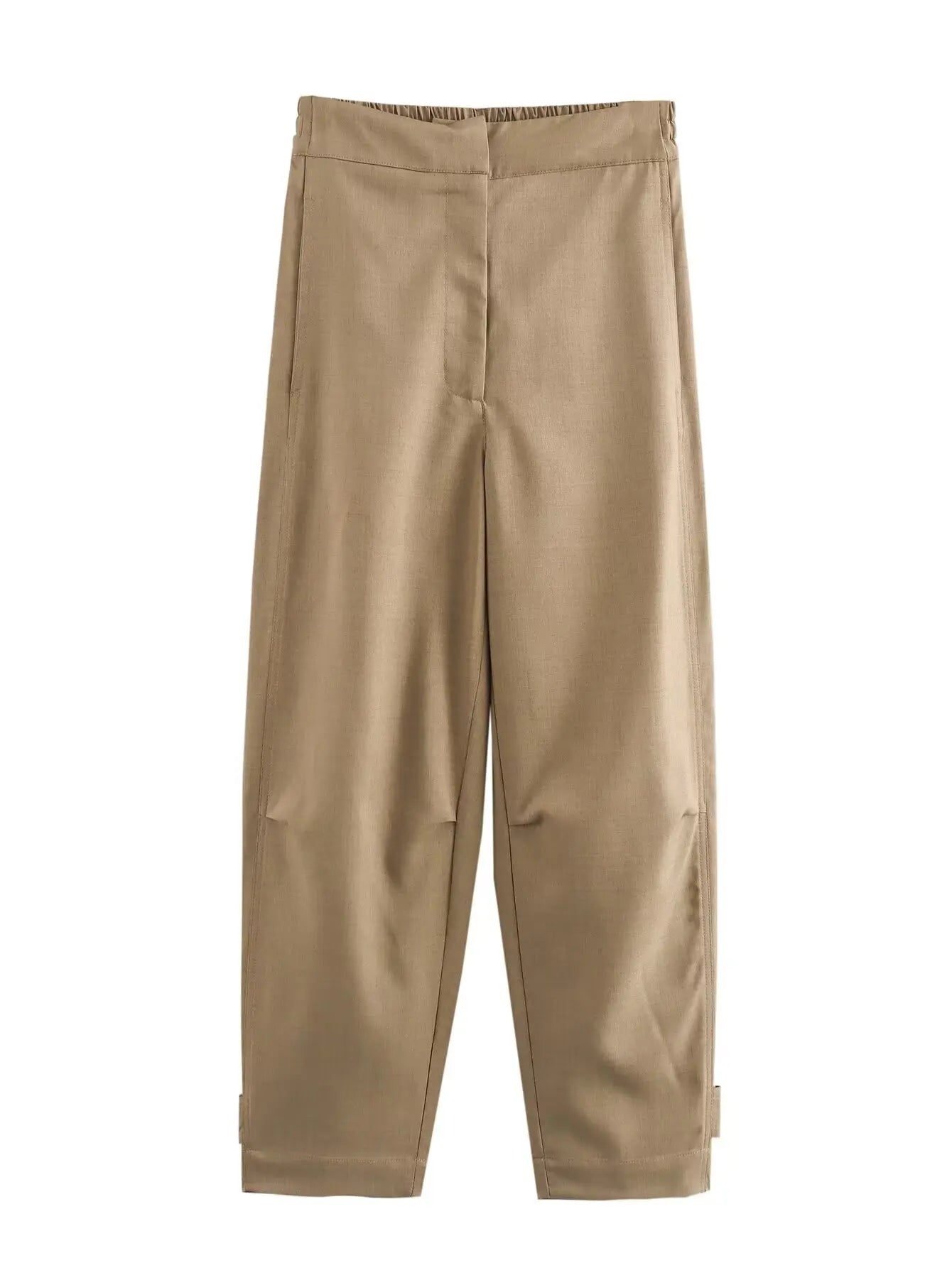 TRAF ZR Set of Two Pieces for Modern Women Khaki Sets for Women 2 Pieces Elegant Minimalist Korean Style Set Cozy Sets only 1 pants