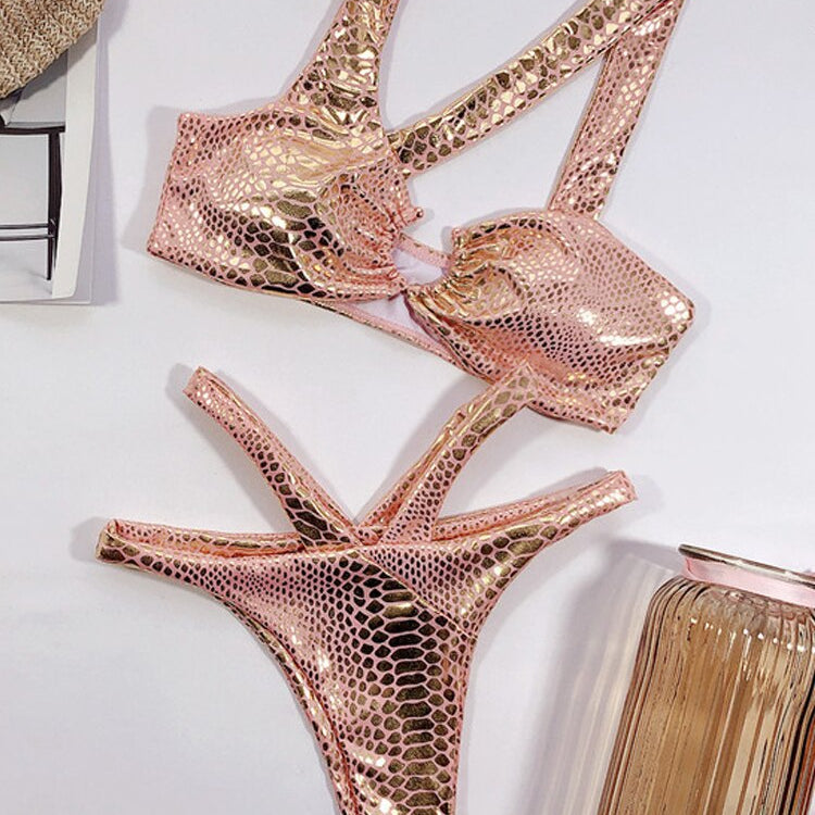 Vigorashely Bandage Swimwear Sexy Snake Bikini 2024