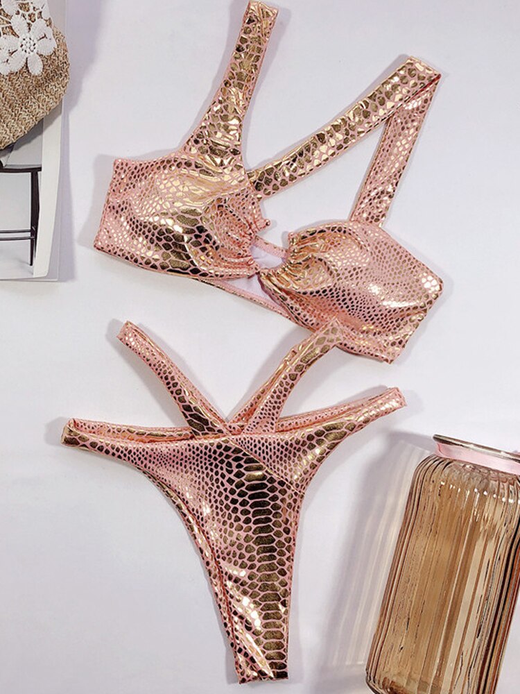 Vigorashely Bandage Swimwear Sexy Snake Bikini 2024