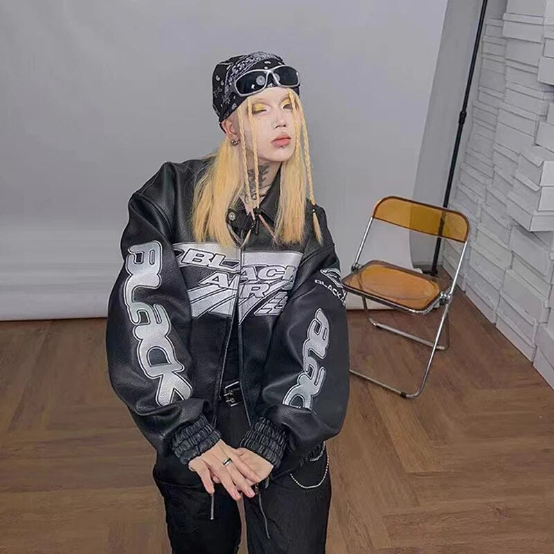 YICIYA leather jacket racing women coat bomber Korean fashion Hiphop vintage winter Jackets new outfits clothing 2024 coats top