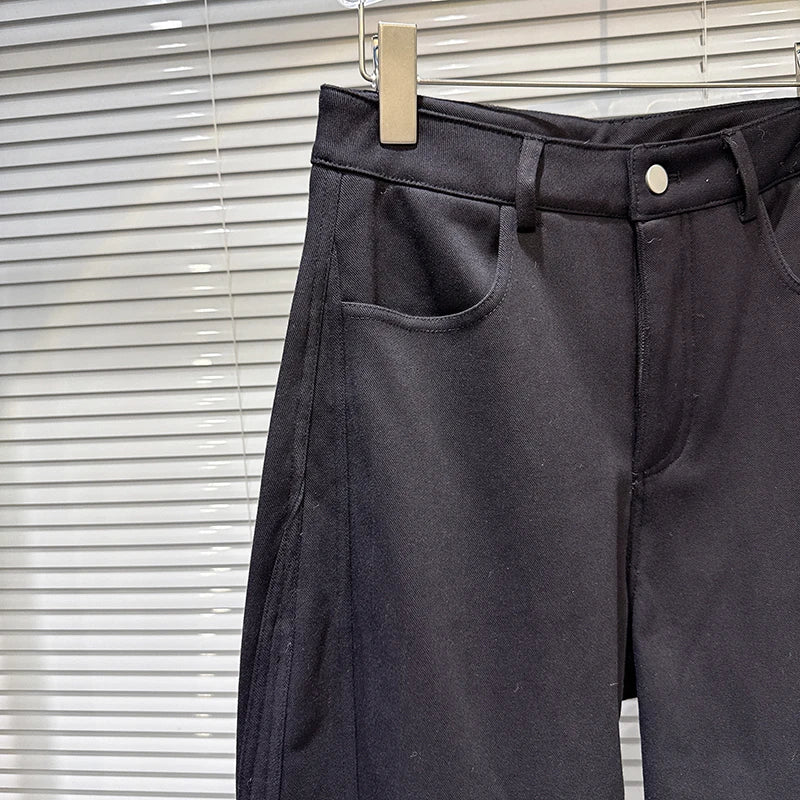 Winter New Trendy Fashion Back Pocket Metal Rivet Fleece Lined Trousers For Women Straight-leg Casual Pants 11A07858