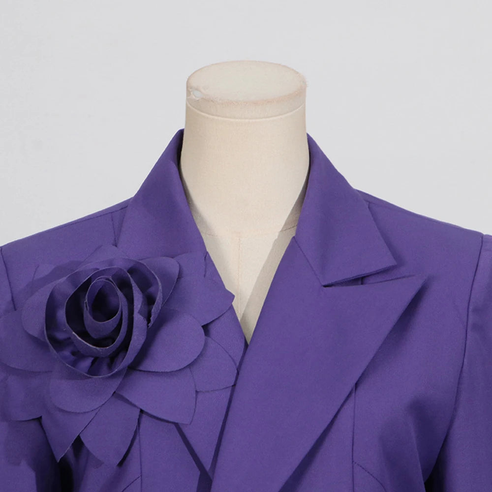 Solid Slimming Spliced Appliques Elegant Jackets for Women Lapel Long Sleeves Patchwork Button Jacket Female New