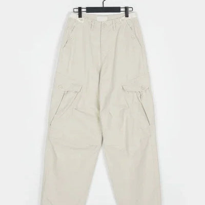 Multiple Pockets Straight Trousers Women Summer Loose Thin Cargo Pants Y2k Grunge High Waist Casual Wide Leg Grey apricot