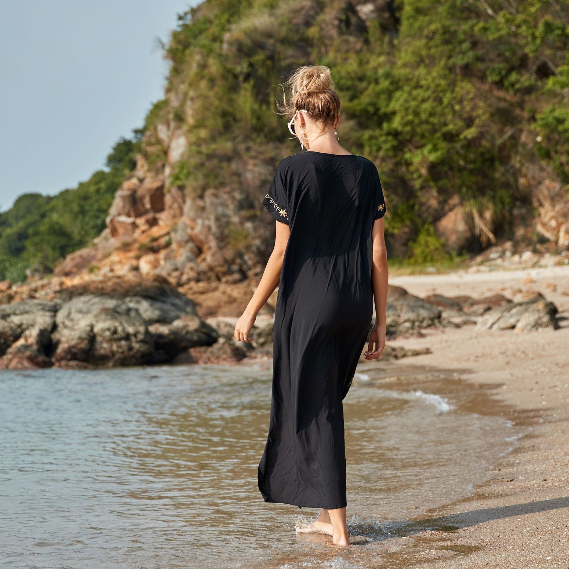 Robe De Plage Embroidery Beach Cover Up Sarong