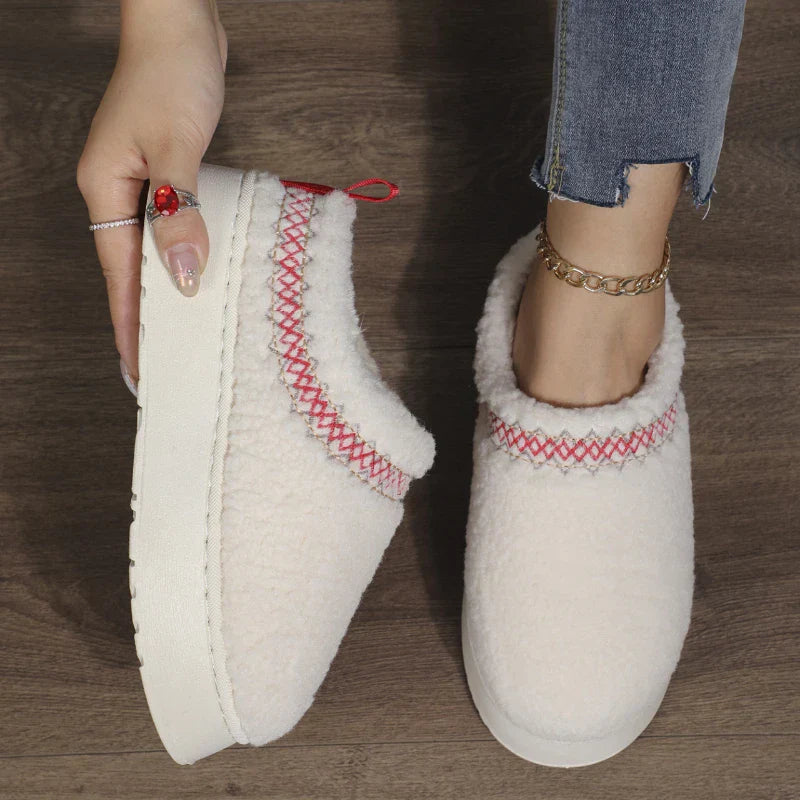 Winter Warm Flat Fur Slippers Women Fluffy Furry Home Slides Woman Comfort Non Slip Indoor Floor Cotton Shoes Snow Boots